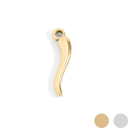 18K Gold PVD Stainless Steel Italian Horn Charm