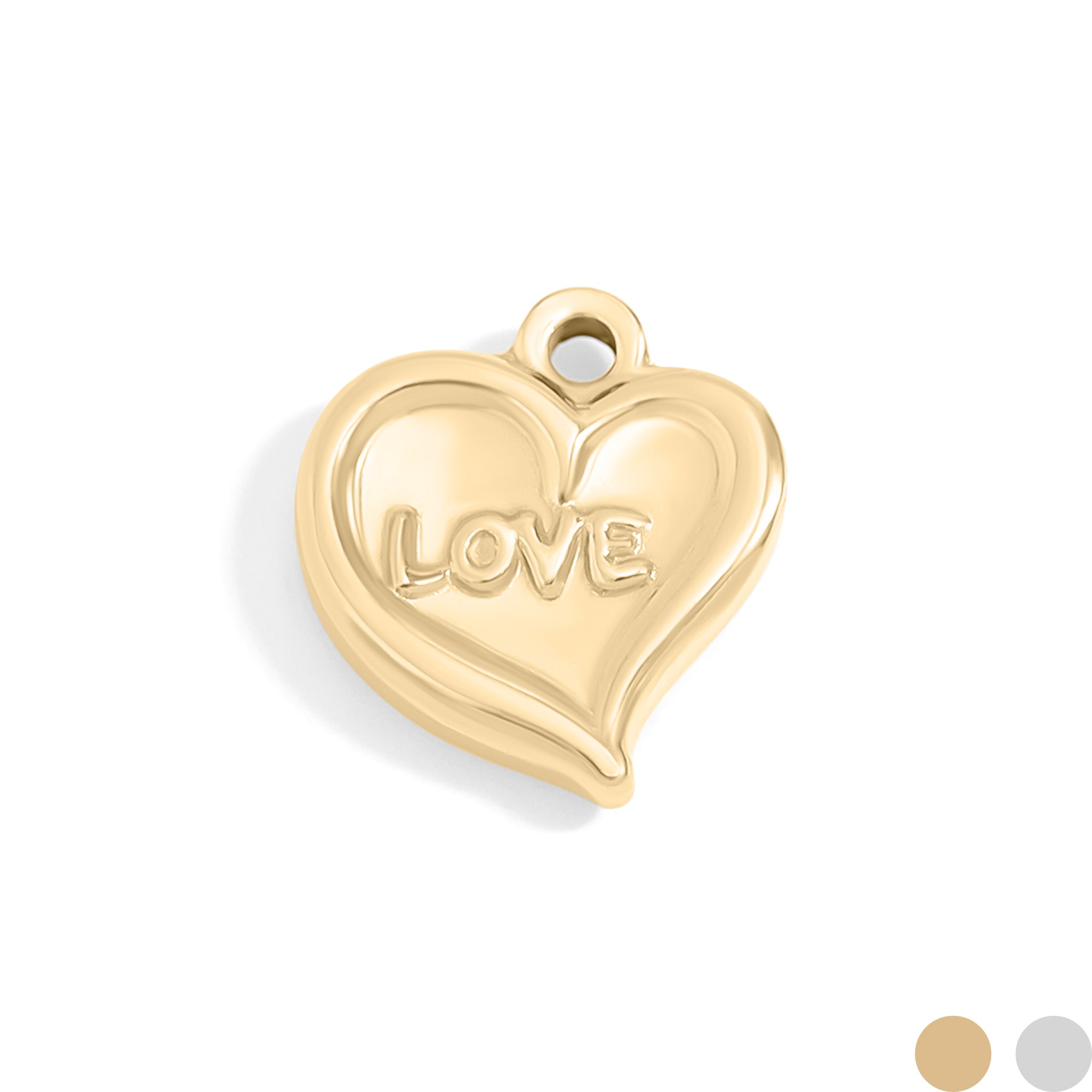 18K Gold PVD Stainless Steel Love Heart Charm