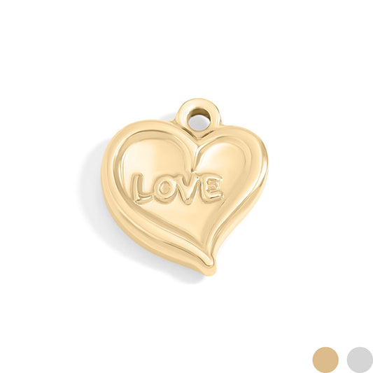 18K Gold PVD Stainless Steel Love Heart Charm