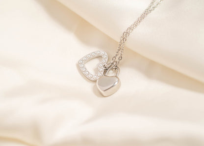 18K Gold PVD Stainless Steel Heart Padlock Charm