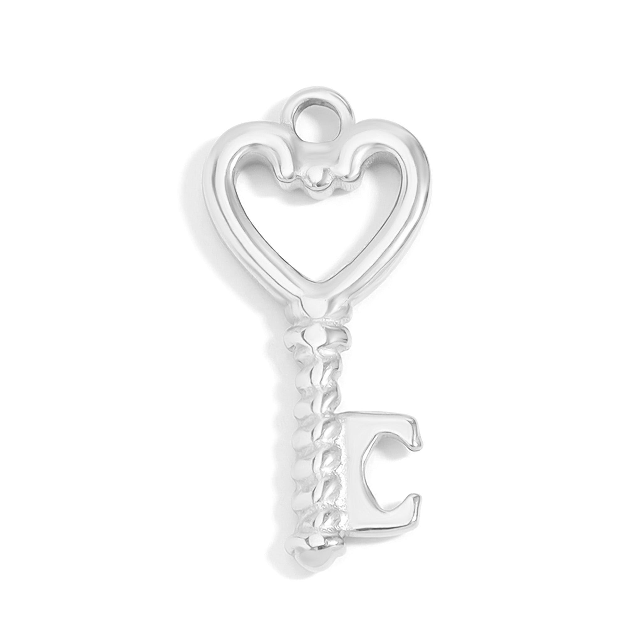 18K Gold PVD Stainless Steel Heart Key Charm