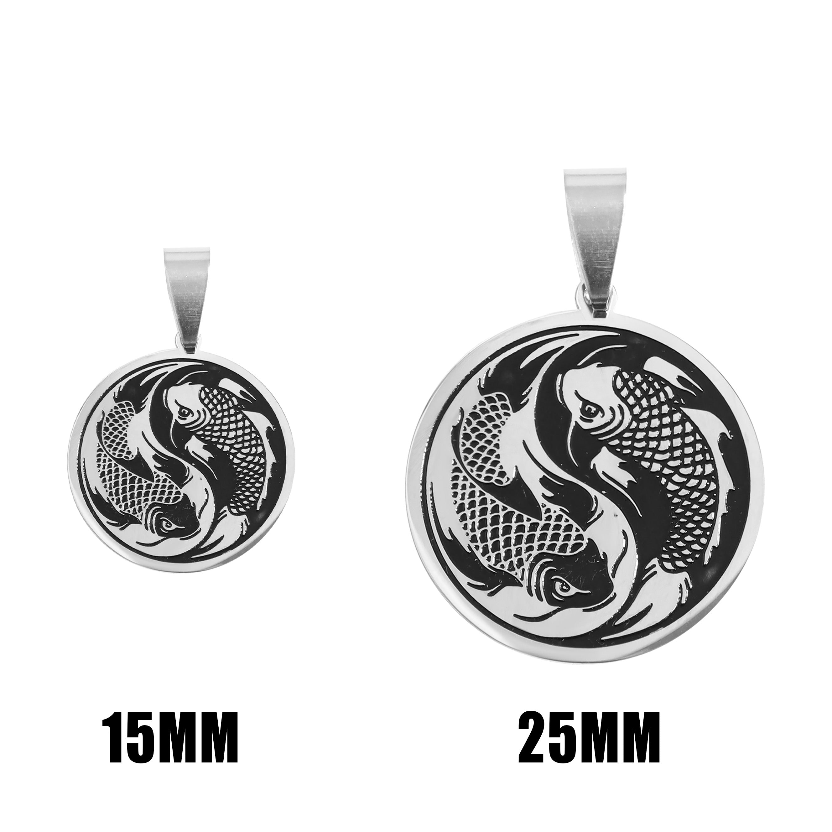 18K Gold PVD Stainless Steel Yin & Yang Koi Fish Pendant