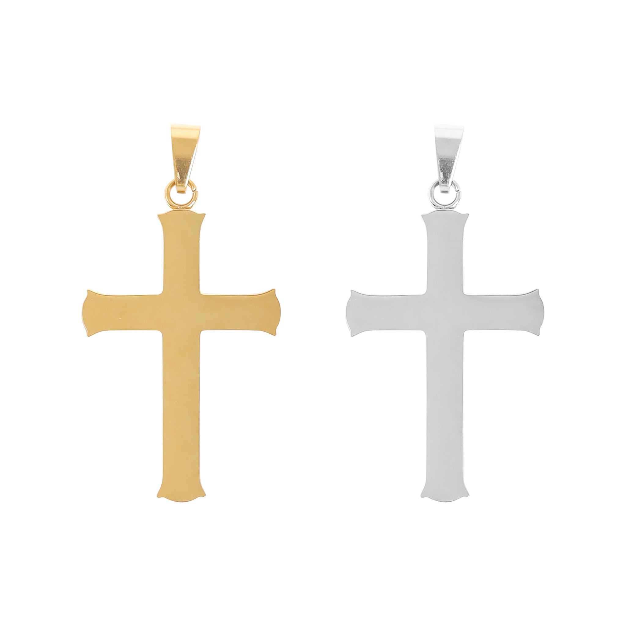 18K Gold PVD Stainless Steel Cross Pendant