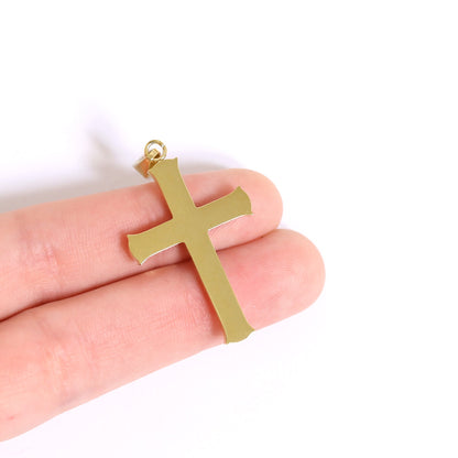 18K Gold PVD Stainless Steel Cross Pendant