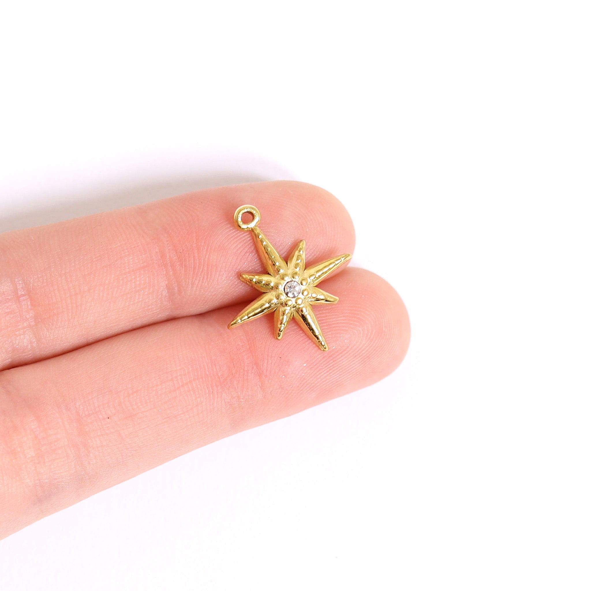 18K Gold PVD Stainless Steel Compass Pendant