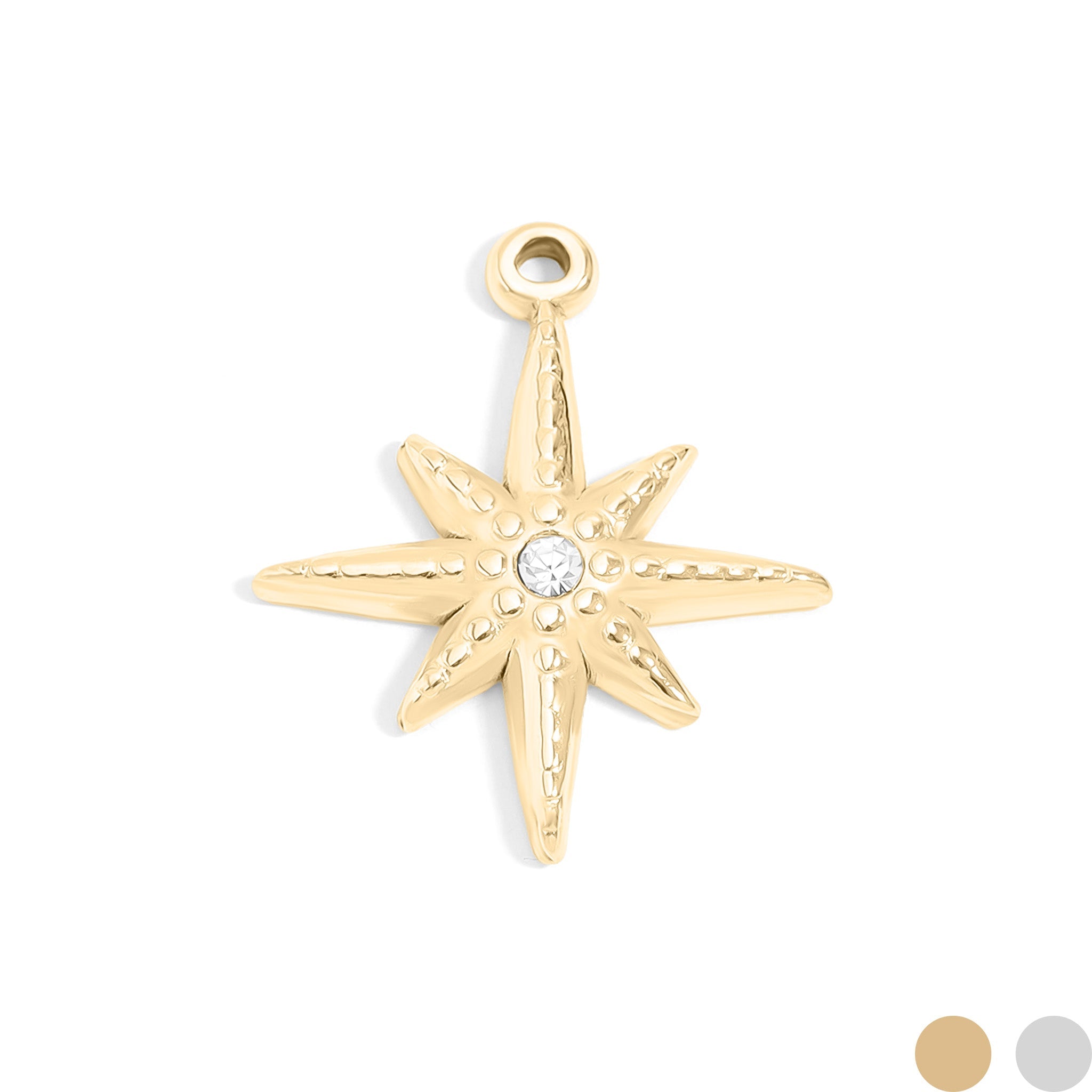18K Gold PVD Stainless Steel Compass Pendant