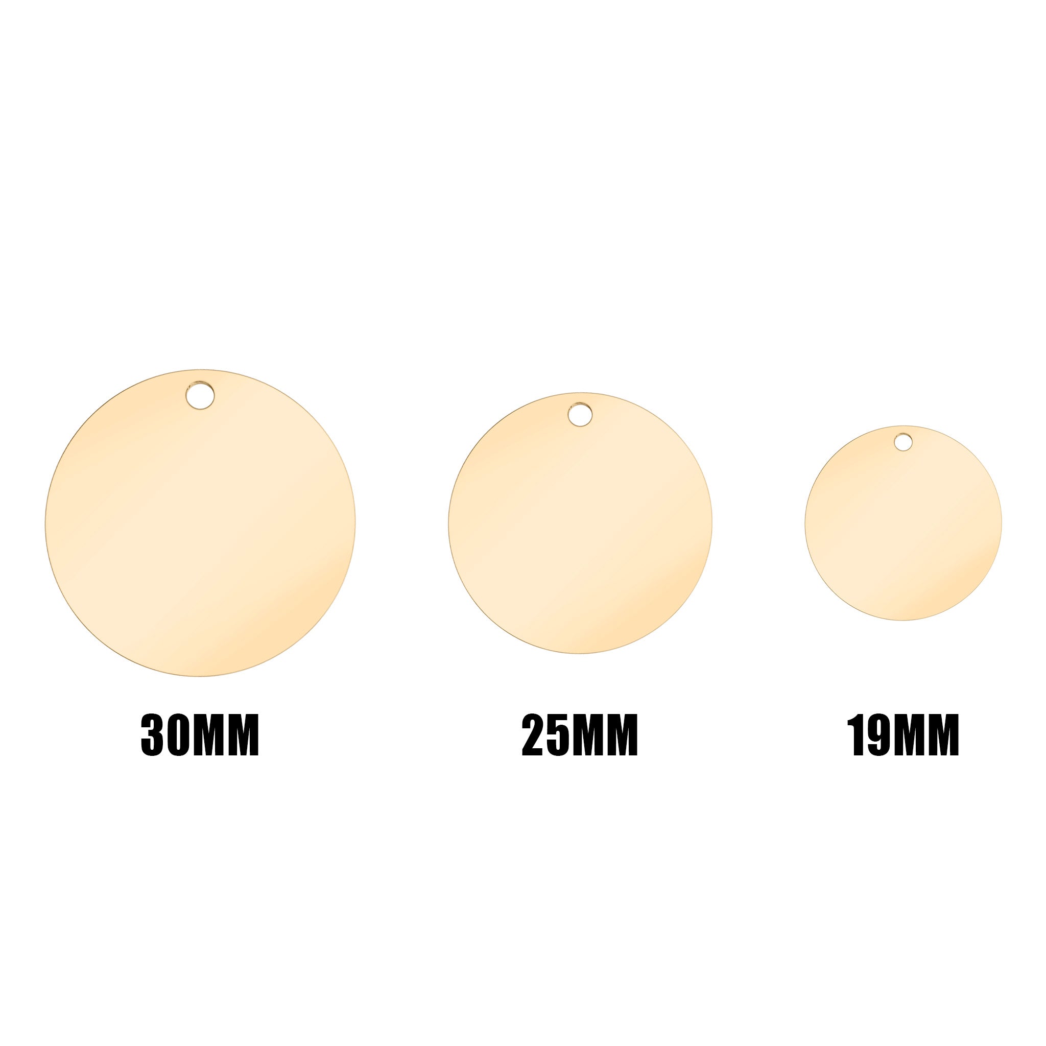18K Gold PVD Circular Pet Tag