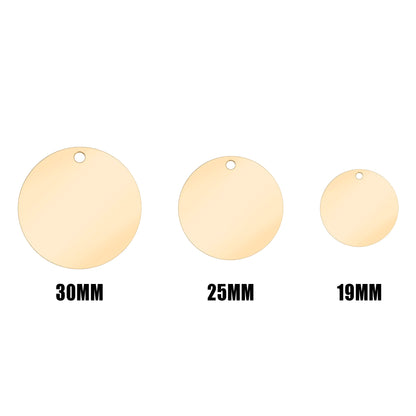 18K Gold PVD Circular Pet Tag