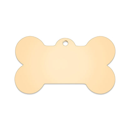 18K Gold PVD Stainless Steel Dog Bone Pet Tag