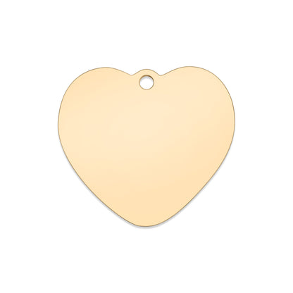 18K Gold PVD Stainless Steel Heart Pet Tag