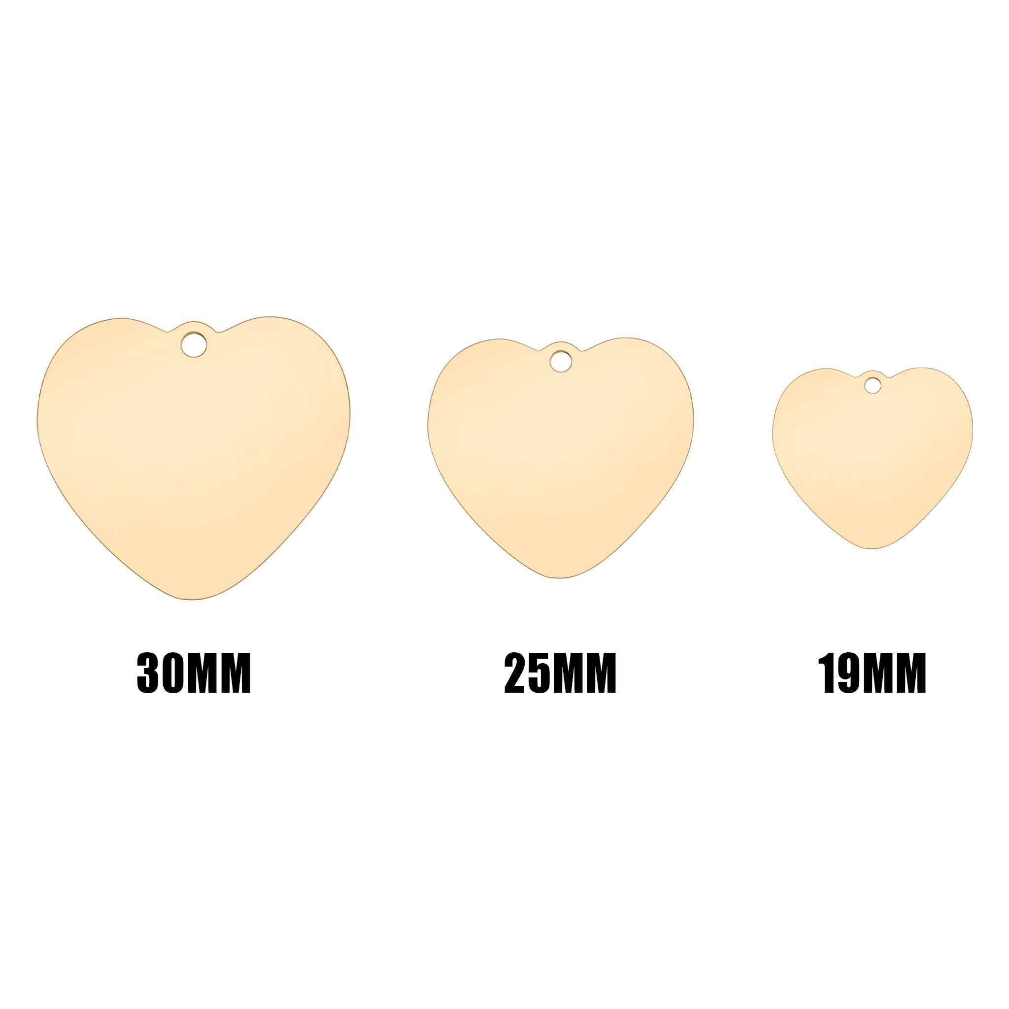 18K Gold PVD Stainless Steel Heart Pet Tag