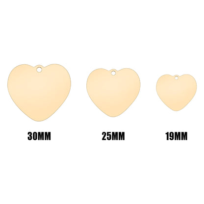 18K Gold PVD Stainless Steel Heart Pet Tag