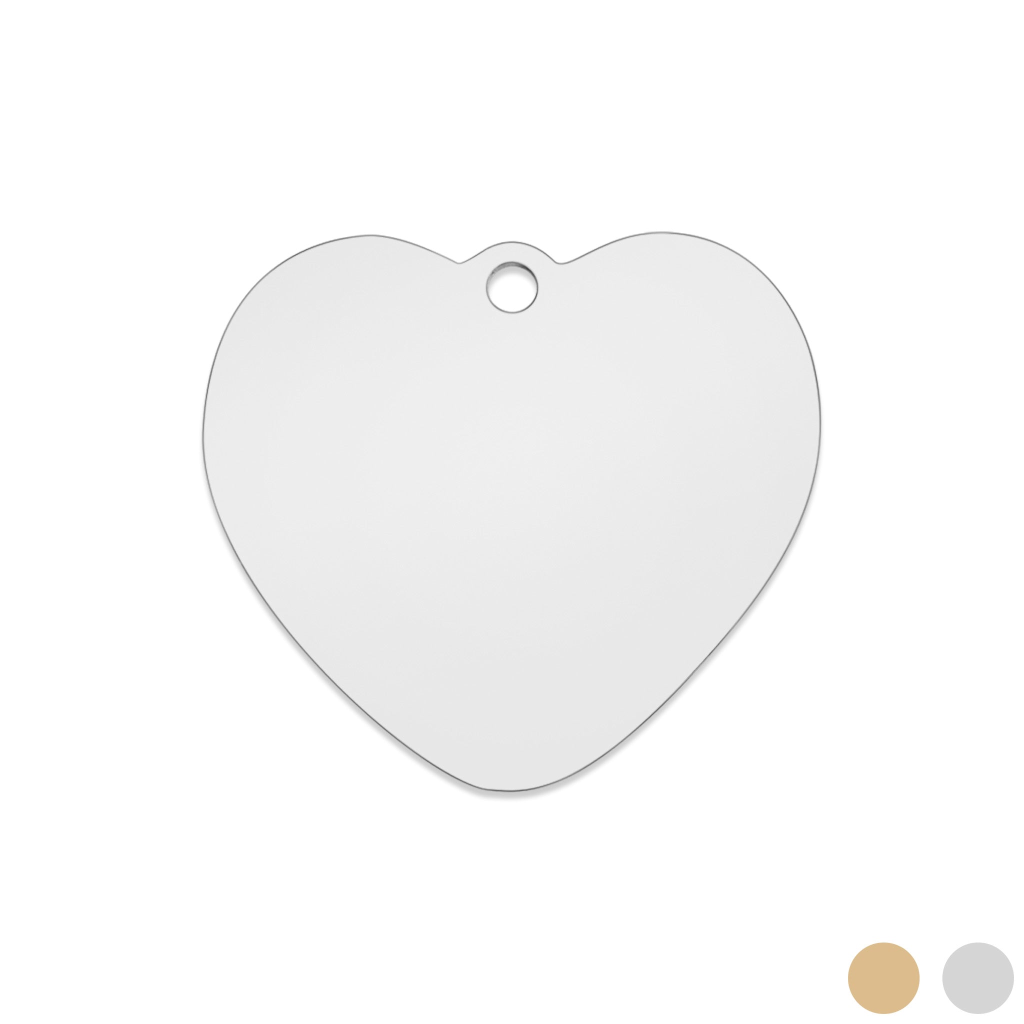 18K Gold PVD Stainless Steel Heart Pet Tag