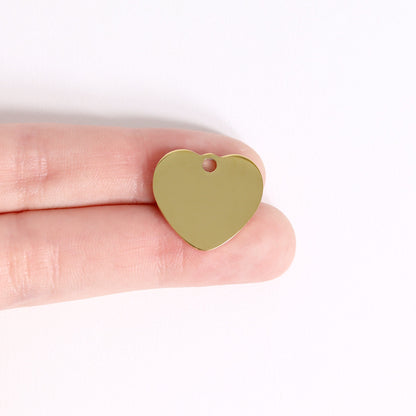18K Gold PVD Stainless Steel Heart Pet Tag
