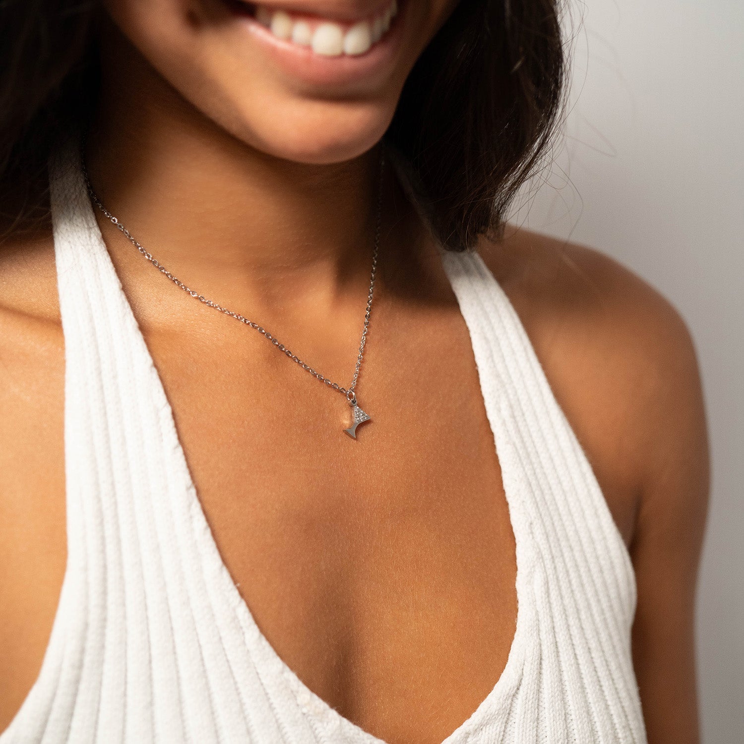 18K Gold PVD Stainless Steel CZ Martini Glass Charm