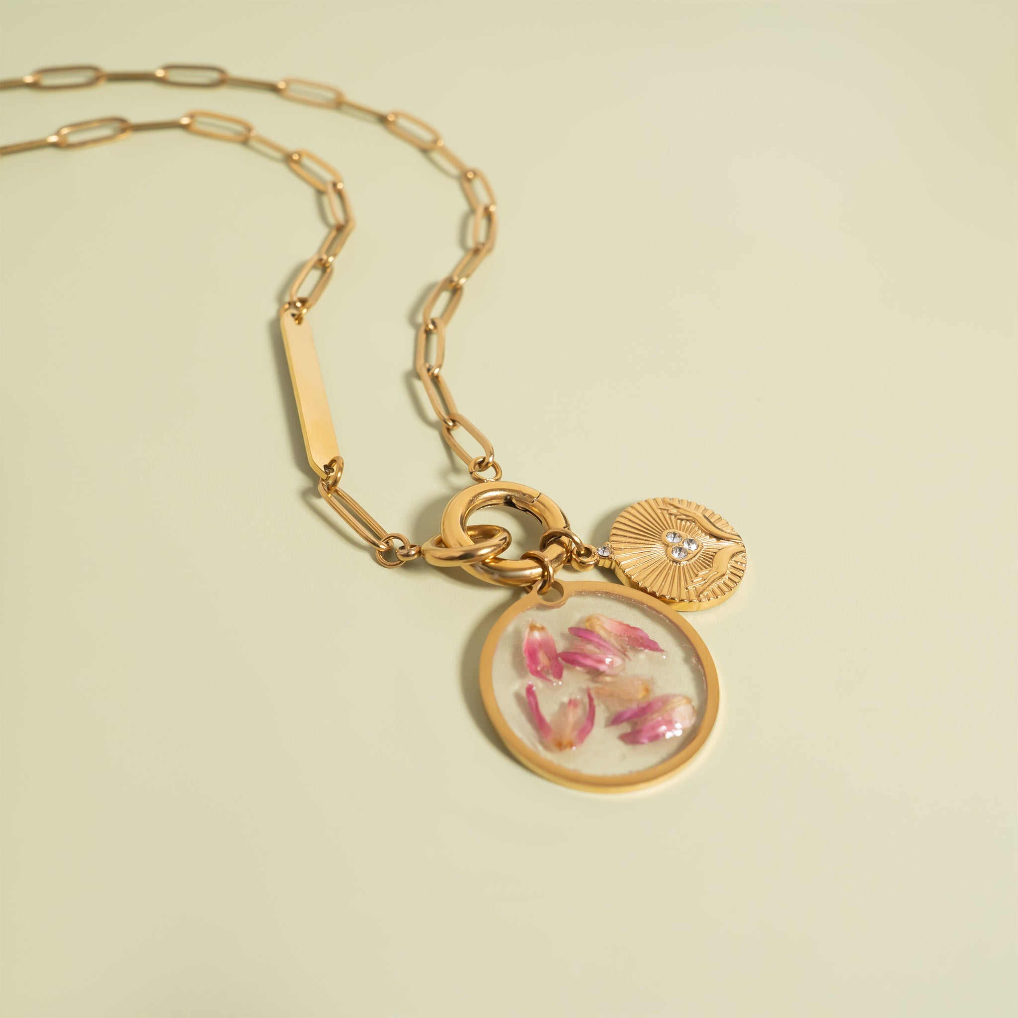 18K Gold PVD Stainless Steel Open Hands Pendant