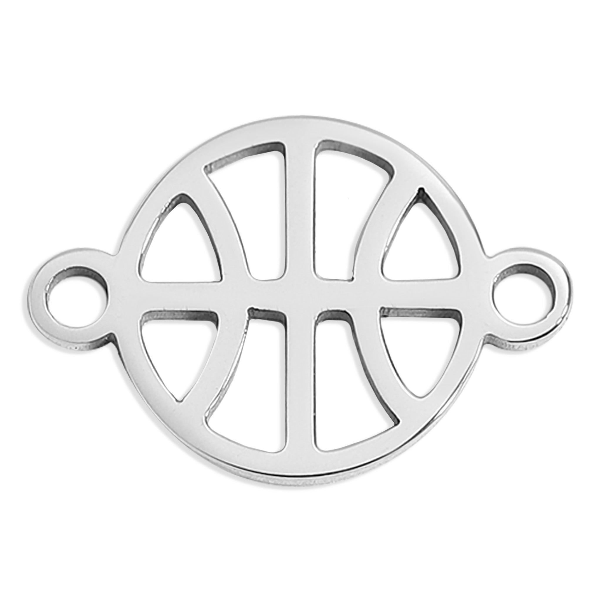 18K Gold PVD Stainless Steel Basketball Connector Charm