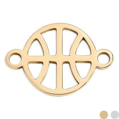 18K Gold PVD Stainless Steel Basketball Connector Charm