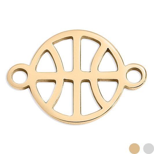 18K Gold PVD Stainless Steel Basketball Connector Charm