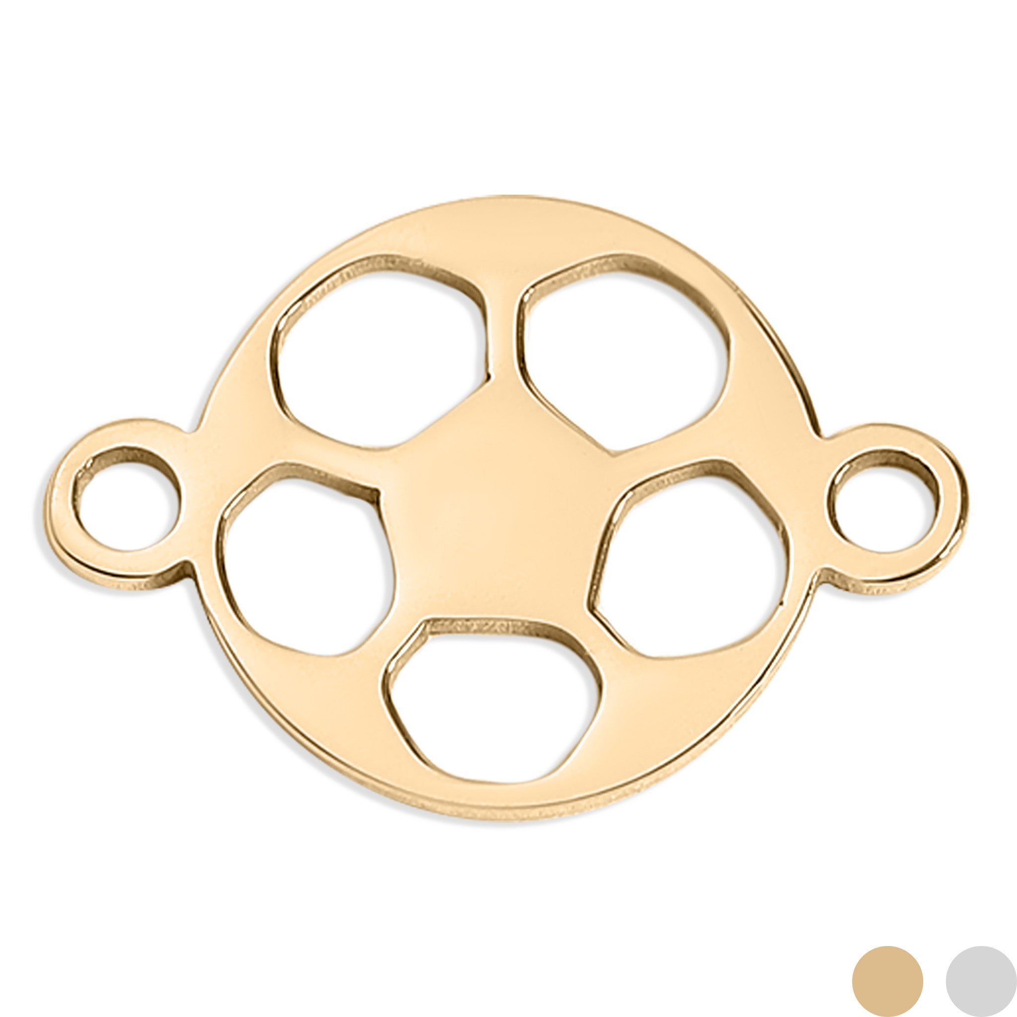 18K Gold PVD Stainless Steel Soccer Ball Connector Charm