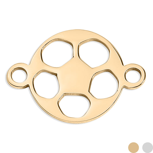 18K Gold PVD Stainless Steel Soccer Ball Connector Charm