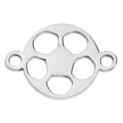18K Gold PVD Stainless Steel Soccer Ball Connector Charm