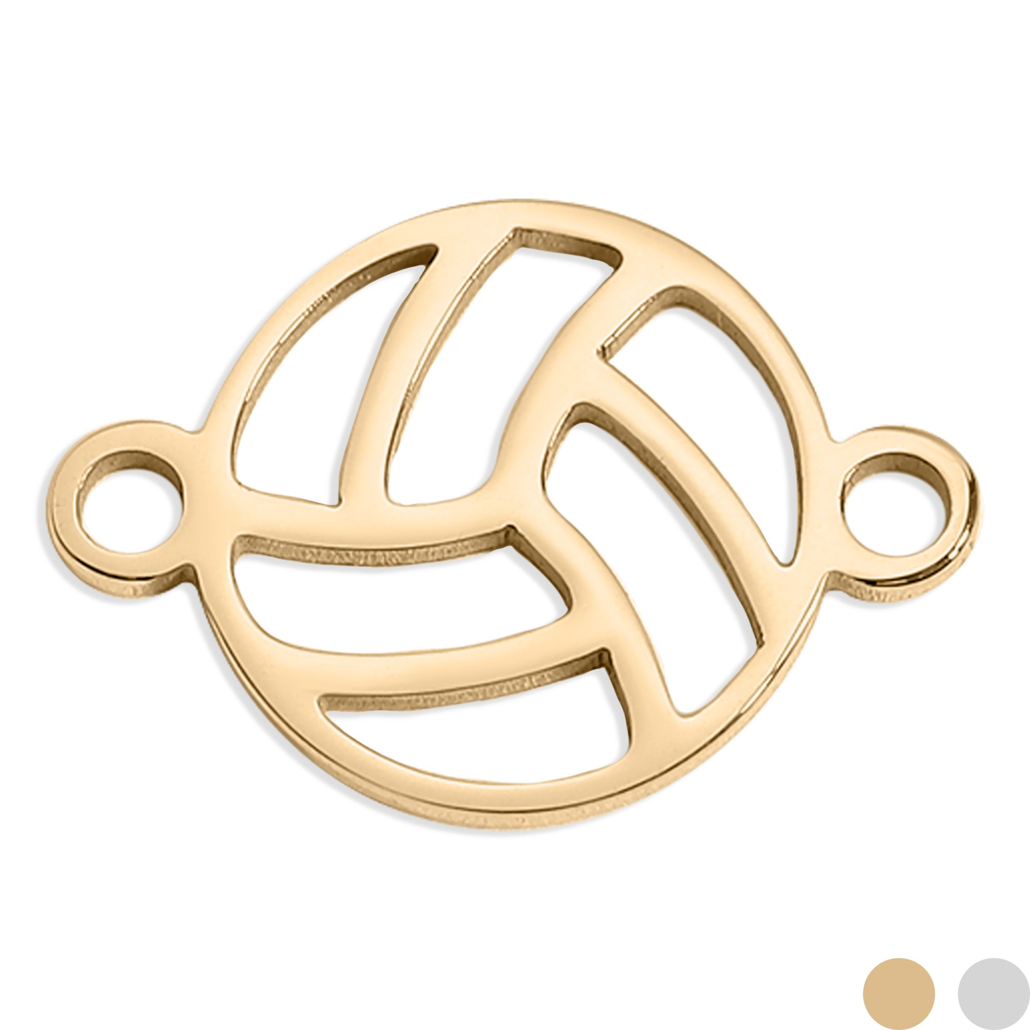 18K Gold PVD Stainless Steel Volley Ball Connector Charm