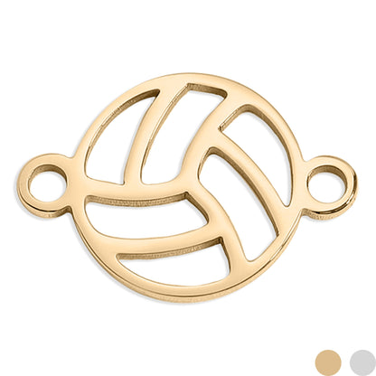 18K Gold PVD Stainless Steel Volley Ball Connector Charm