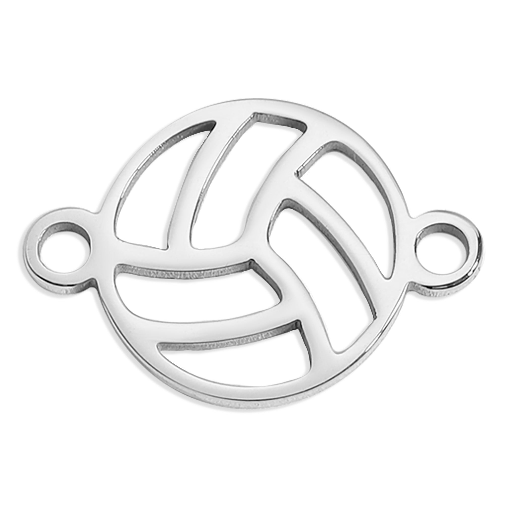 18K Gold PVD Stainless Steel Volley Ball Connector Charm
