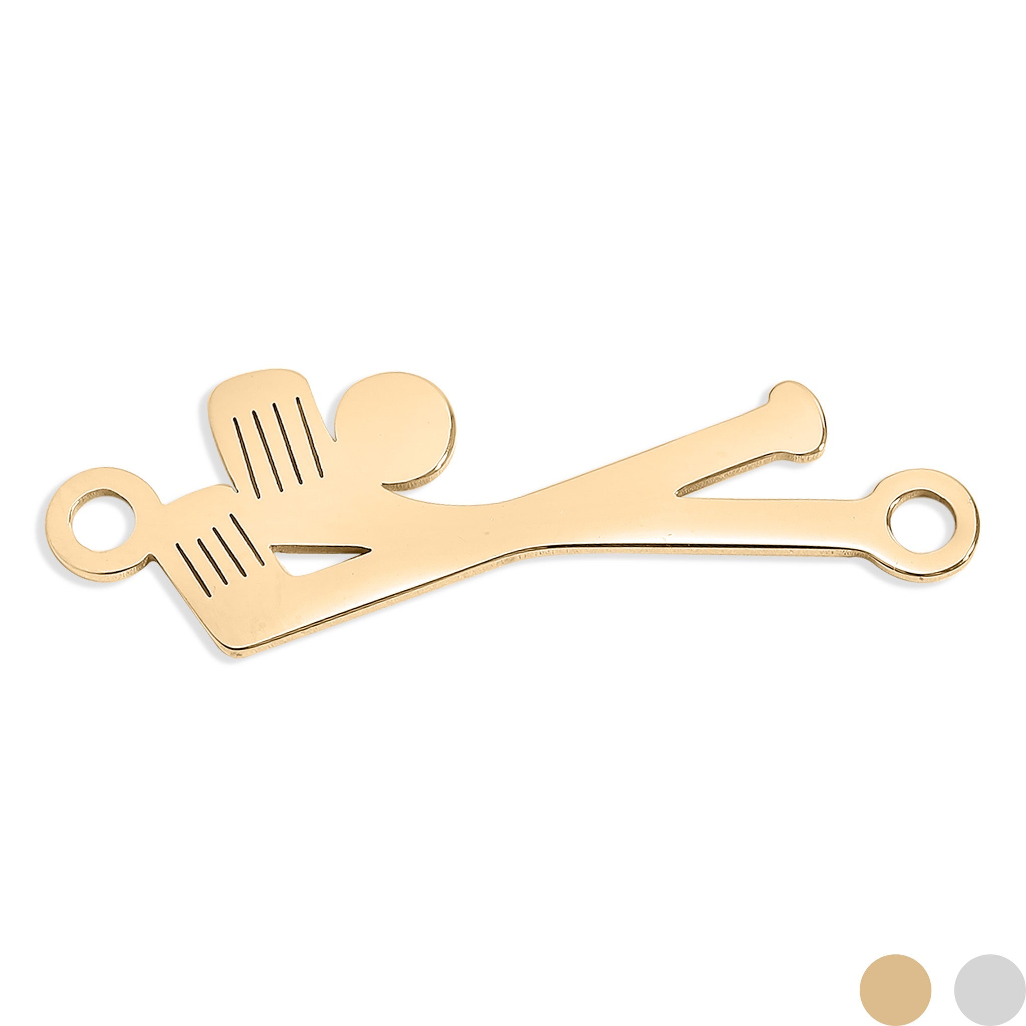 18K Gold PVD Stainless Steel Golf Club Connector Charm