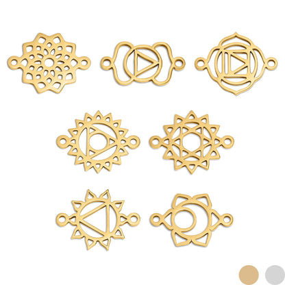 18K Gold Stainless Steel Chakra Connector Charm