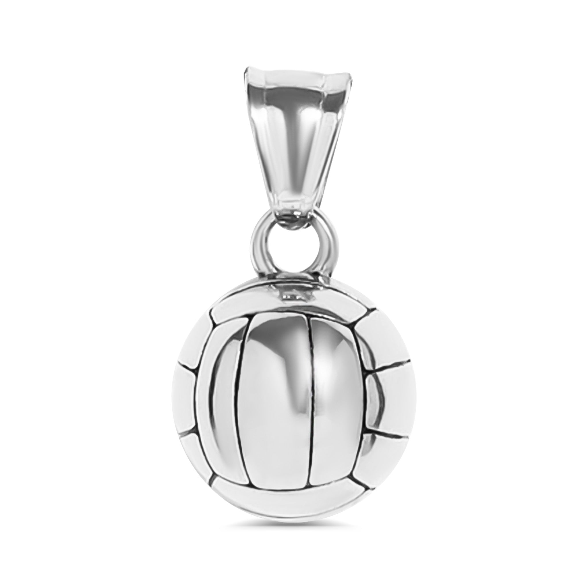 18K Gold PVD Stainless Steel 3D Volleyball Charm