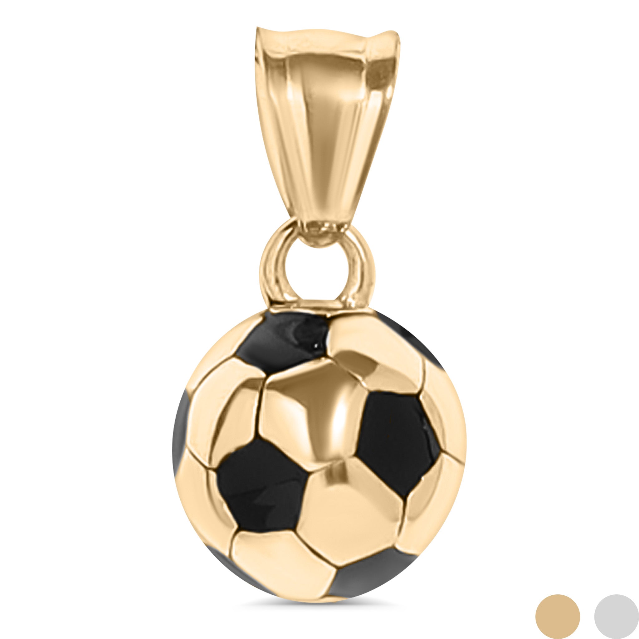 18K Gold PVD Stainless Steel 3D Soccer Ball Charm