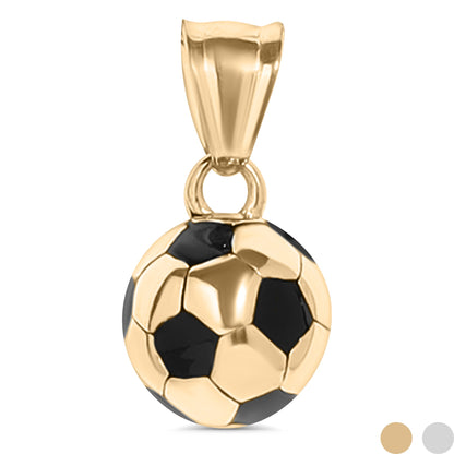 18K Gold PVD Stainless Steel 3D Soccer Ball Charm