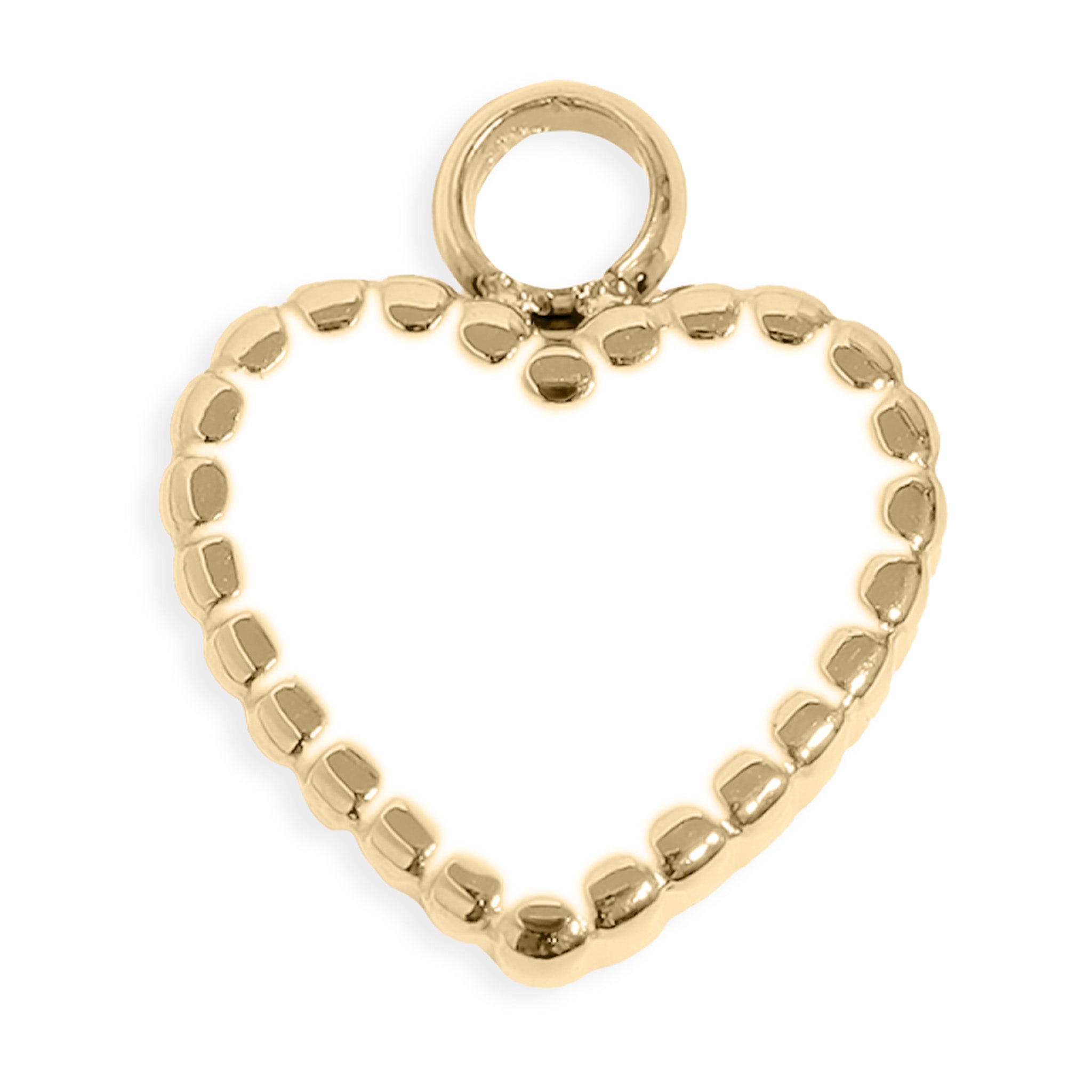 18K Gold PVD Stainless Steel Epoxy Heart Charm