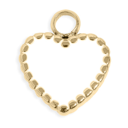 18K Gold PVD Stainless Steel Epoxy Heart Charm