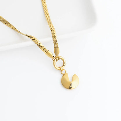 18K Gold PVD Stainless Steel Fortune Cookie Charm