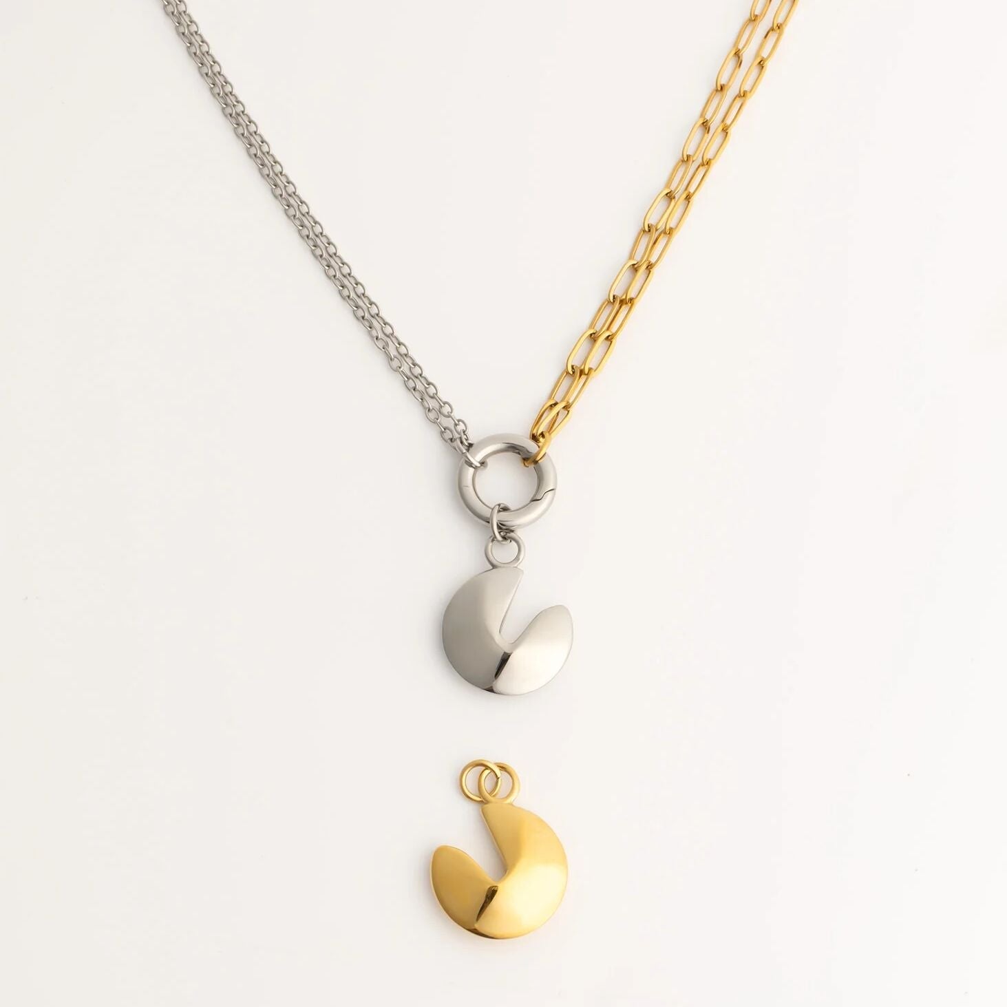 18K Gold PVD Stainless Steel Fortune Cookie Charm