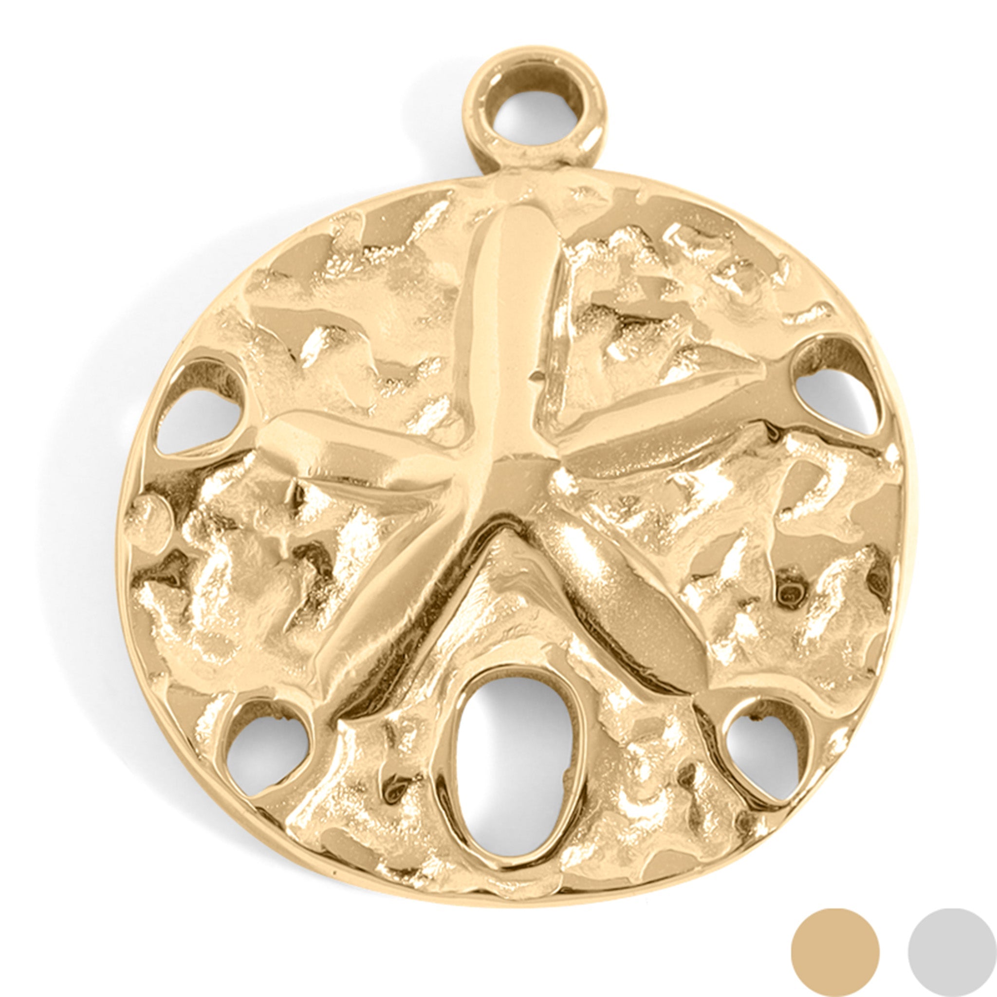 18K Gold PVD Stainless Steel Sand Dollar Charm