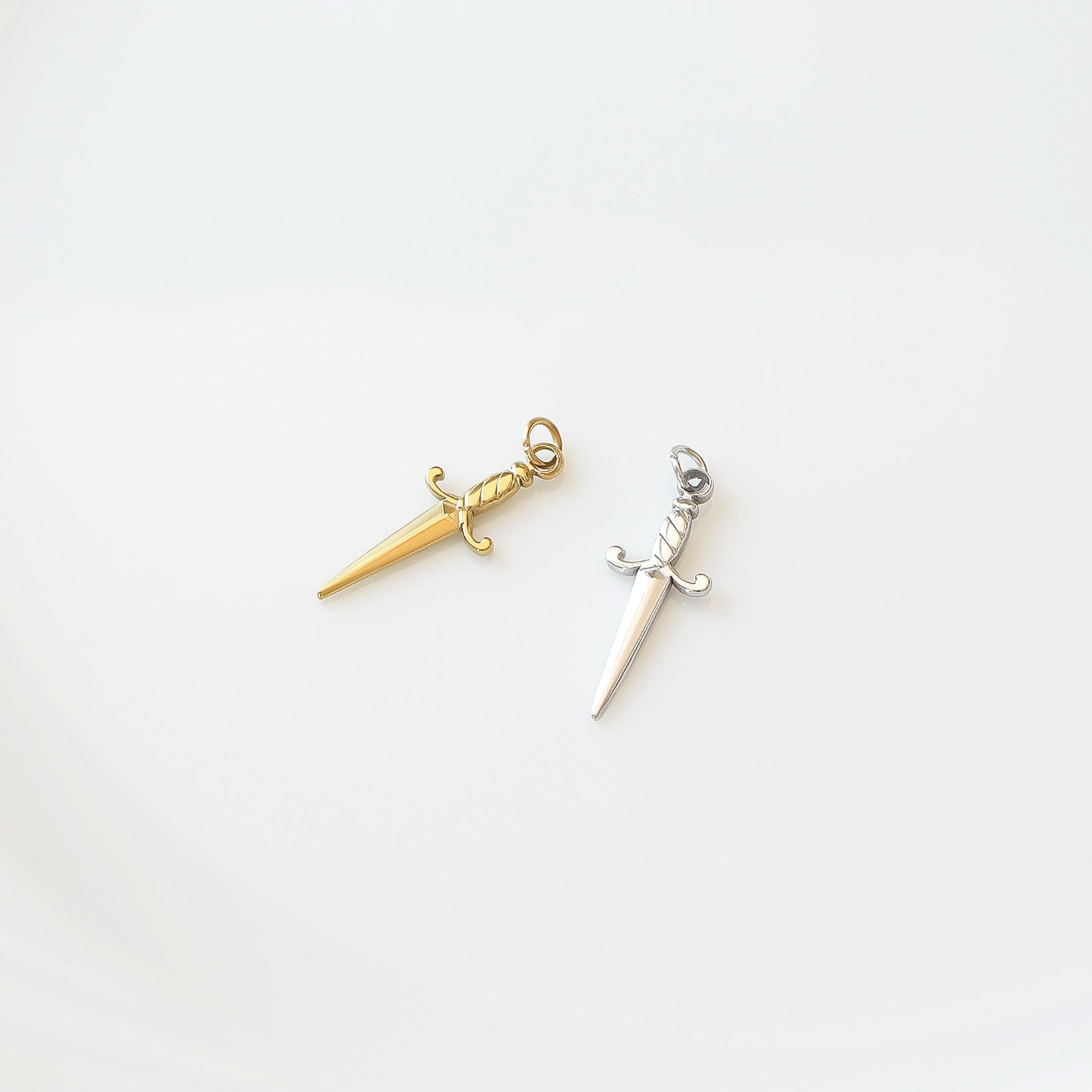 18K Gold PVD Stainless Steel Dagger Charm