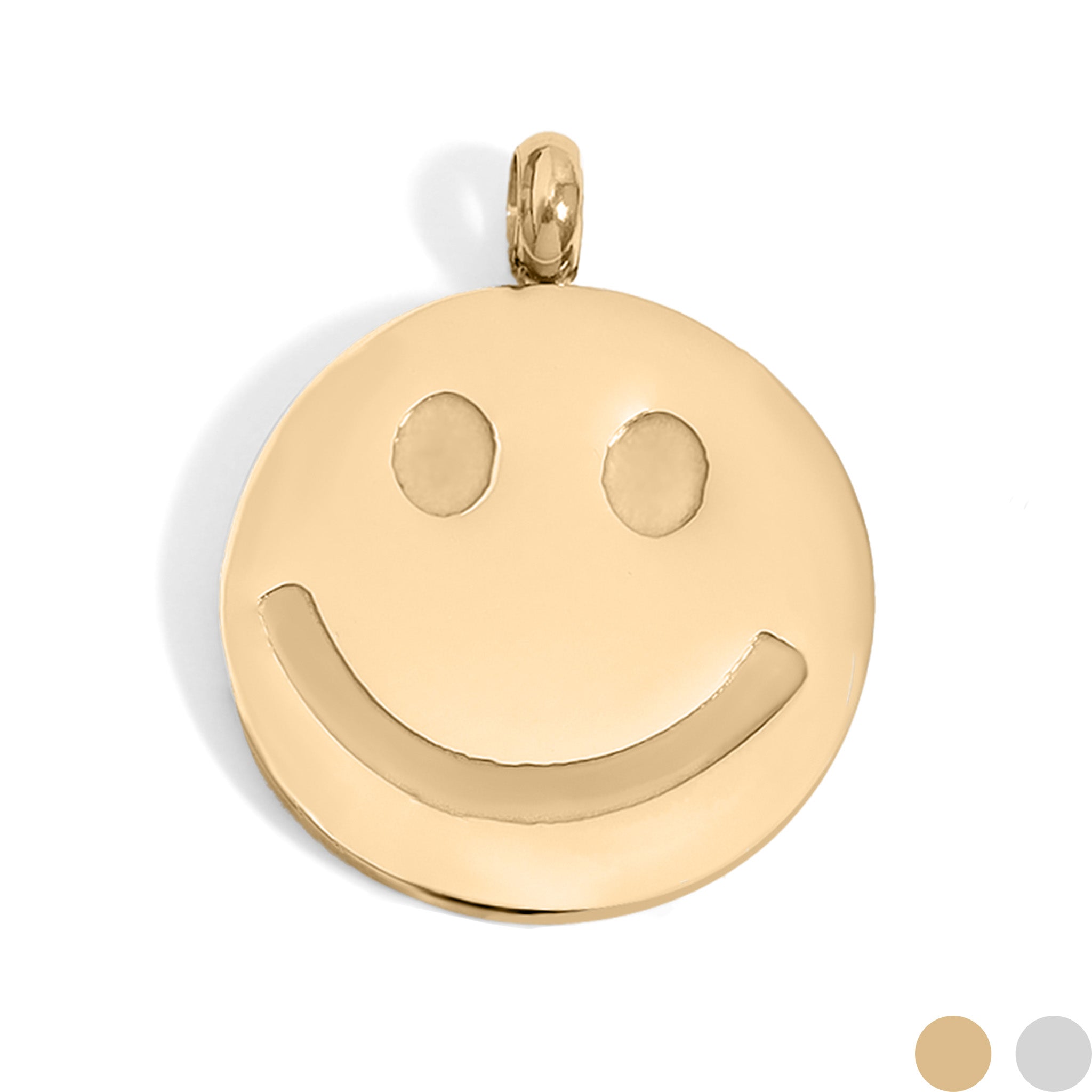18K Gold PVD Stainless Steel Smiley Face Charm