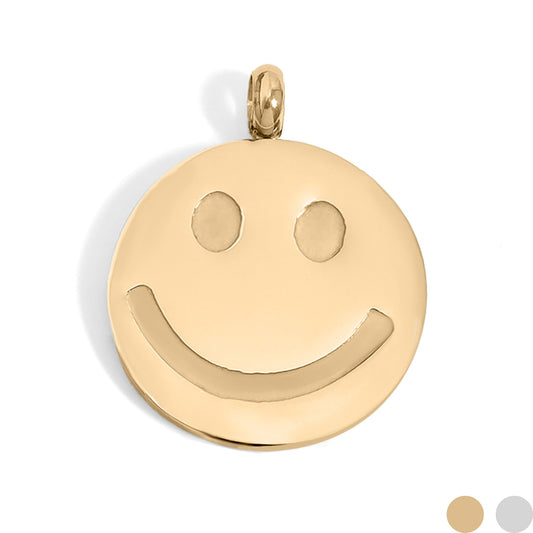 18K Gold PVD Stainless Steel Smiley Face Charm