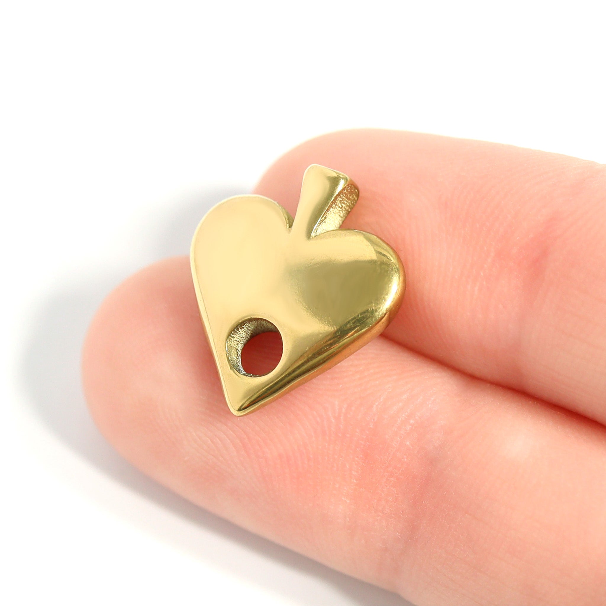 18K Gold PVD Stainless Steel Spade Charm
