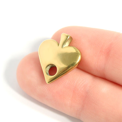 18K Gold PVD Stainless Steel Spade Charm
