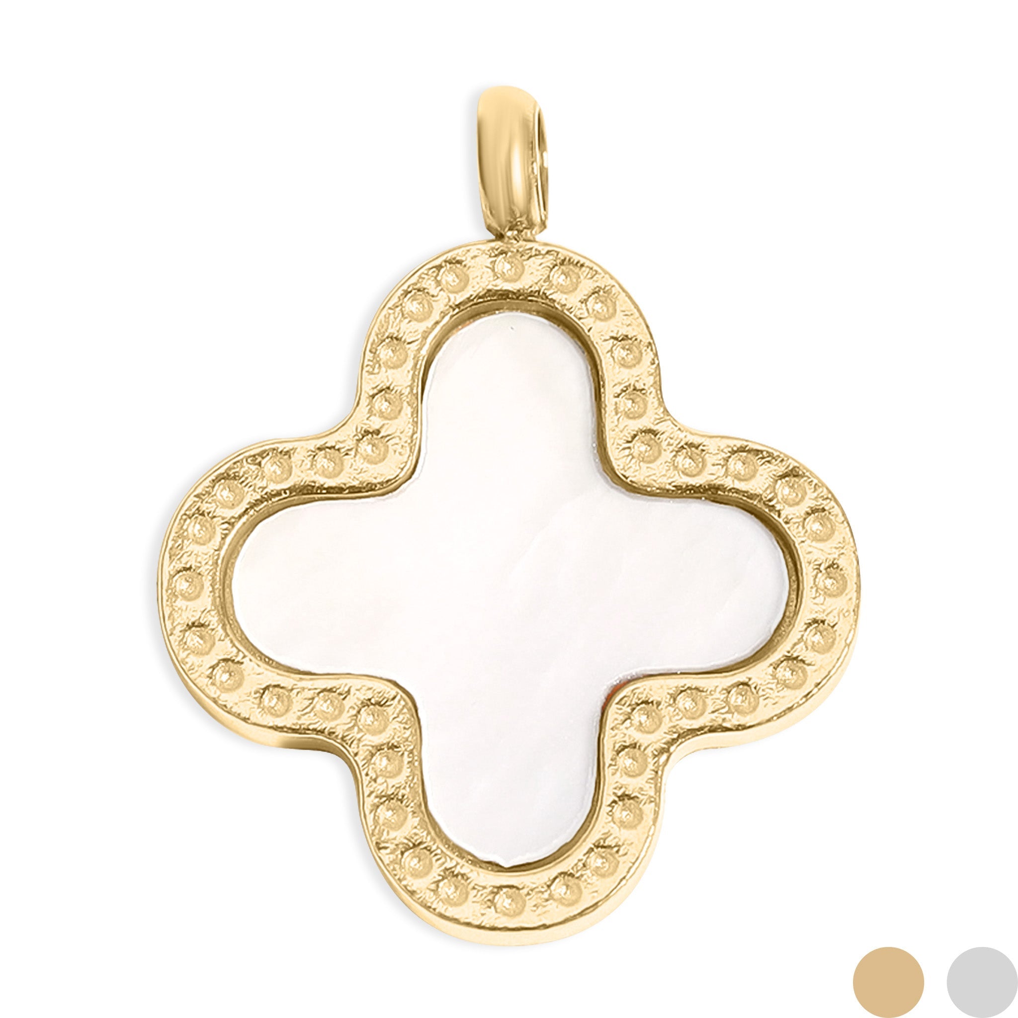 18K Gold PVD Stainless Steel Lucky Clover Charm