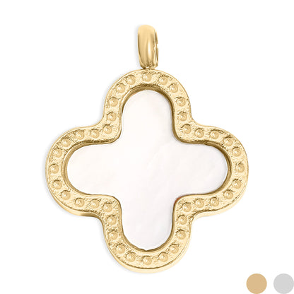 18K Gold PVD Stainless Steel Lucky Clover Charm