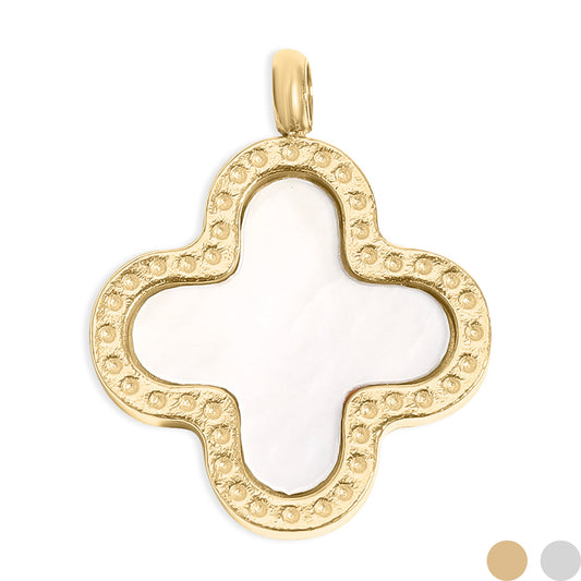 18K Gold PVD Stainless Steel Lucky Clover Charm