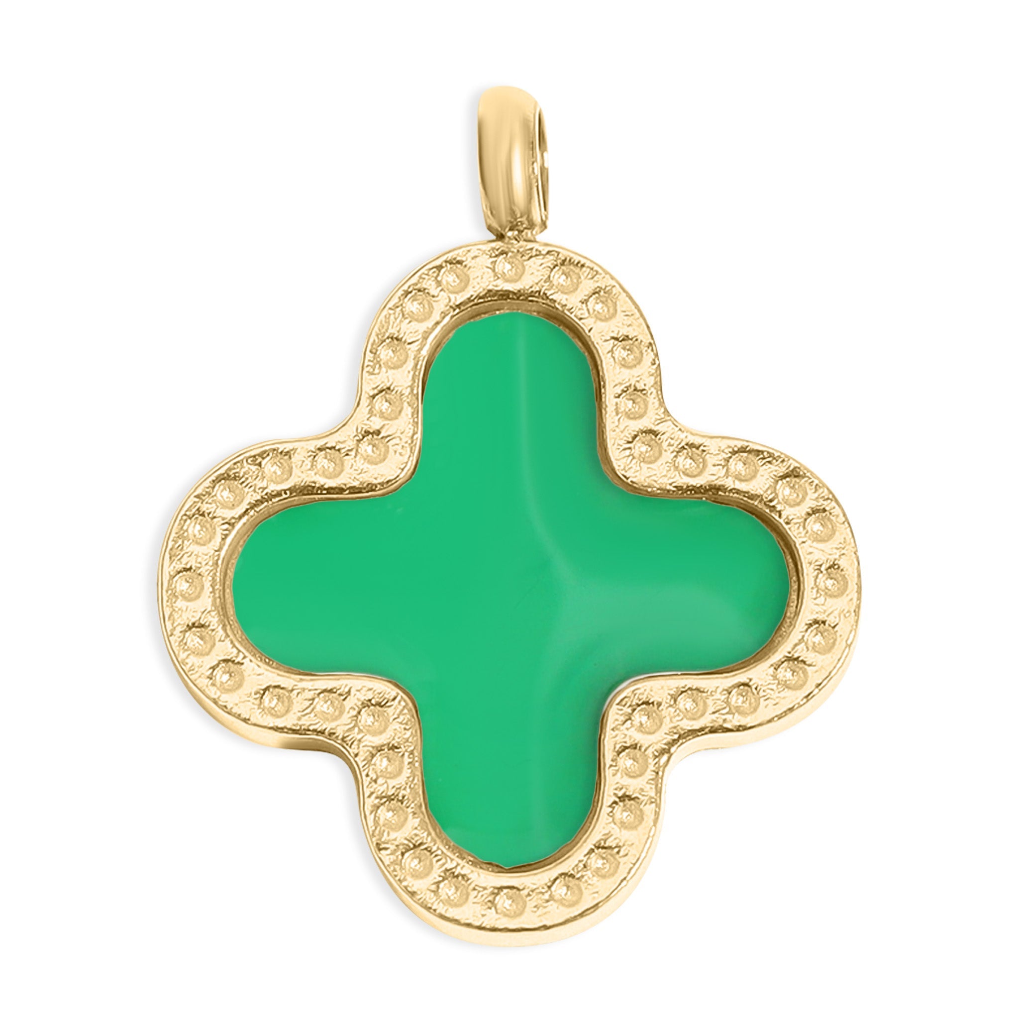 18K Gold PVD Stainless Steel Lucky Clover Charm