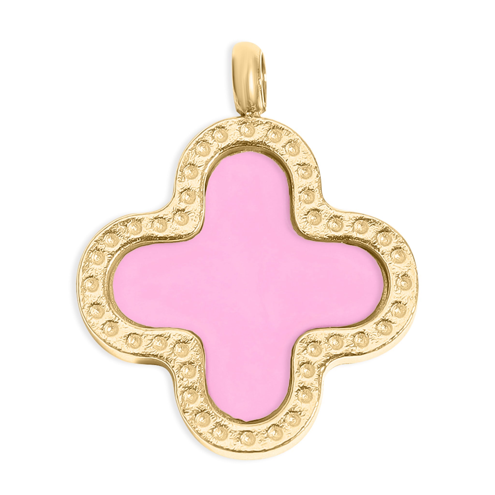 18K Gold PVD Stainless Steel Lucky Clover Charm