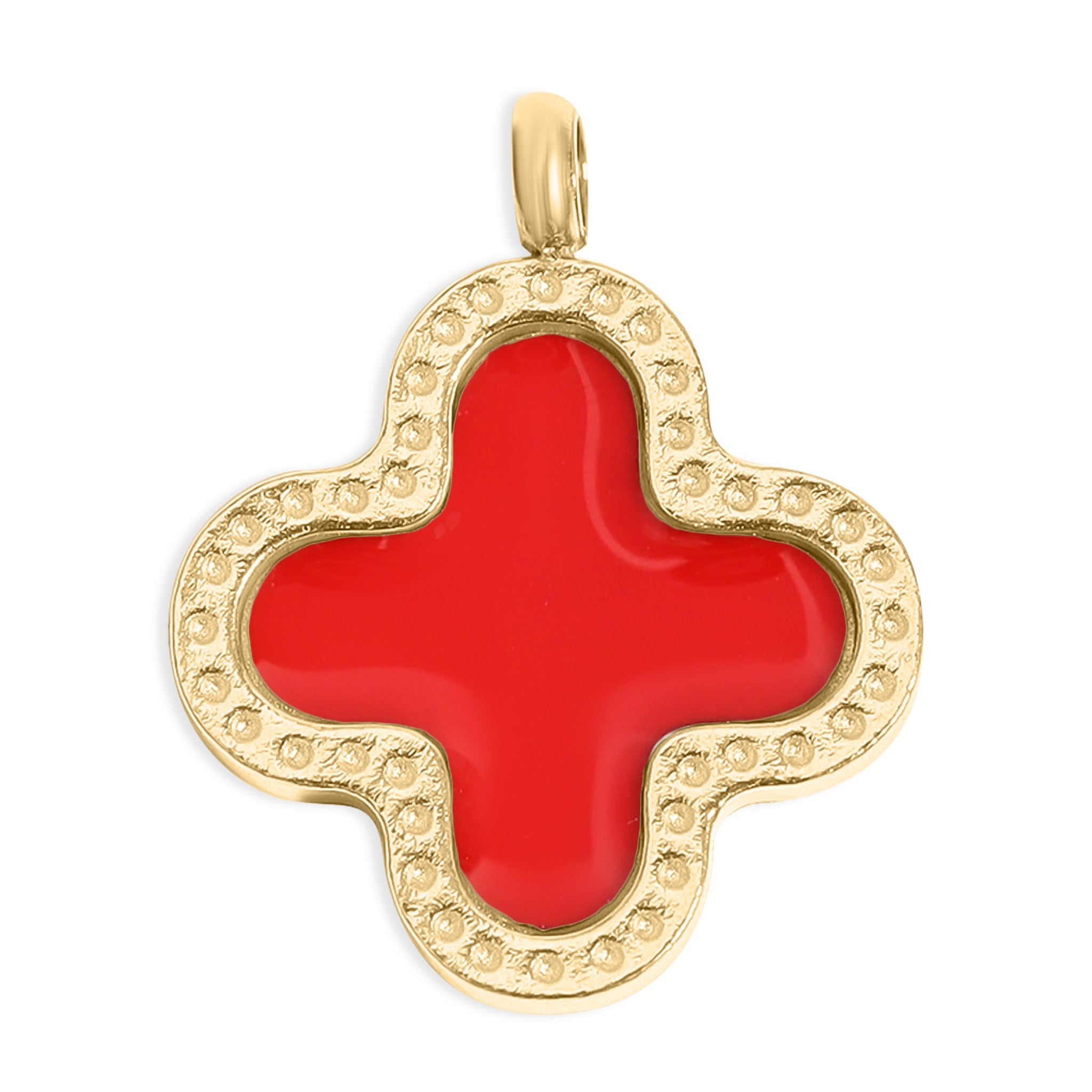18K Gold PVD Stainless Steel Lucky Clover Charm